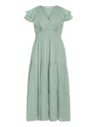 Vikaren C/S Midi Frill Dress/Dc/Ka Knælang Kjole Green Vila