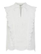 Yasluma Sl Top S. Noos Tops Blouses Sleeveless White YAS