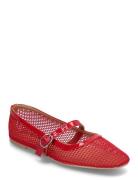 Bialilja Mary Jane Mesh Ballerinasko Ballerinaer Red Bianco