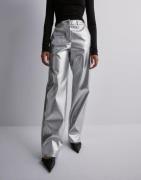 JJXX - Sølv - Jxmary Hw Faux Leather Pants Fl Noo