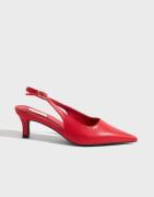 Nelly - Rød - Pointy Low Slingback