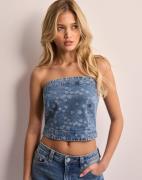 Vero Moda - Blå - Vmfrigga Sl Jacquard Denim Top Pop