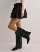 Nelly - Sort - Low Shaft Sequin Boot