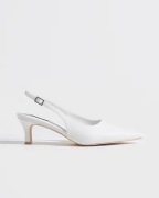 Nelly - Hvid - Pointy Low Slingback