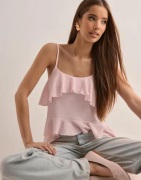 Nelly - Pink - Cute Flounce Strap Top