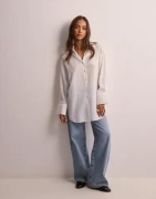 Vero Moda - Hvid - Vmodana Ls Long Shirt Wvn Ga