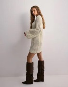 Vero Moda - Hvid - Vmjessica Ls O-Neck Cable Dress Lcs