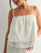 Vero Moda - Hvid - Vmveronica Sl Short Top Wvn Ga