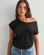 Only - Sort - Onlsilvery S/S V Neck Lurex Top Jrs