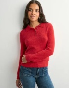 Only - Rød - Onlpetra Ls Polo Bling Cc Knt