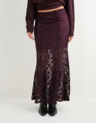 Vero Moda - Rød - Vmmeta Lace Hw Ankle Skirt Wvn Ga