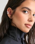 Pilgrim - Sølv - Hudsyn Ear Cuff, 2-in-1 Set