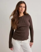 Only - Brun - Onlella L/S Ruching Top Jrs