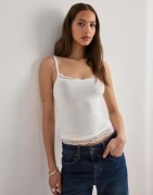 Nelly - Hvid - Soft Lace Detail Singlet
