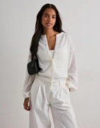 Pieces - Hvid - Pcida Ls O-Neck Knit Cardigan Noos