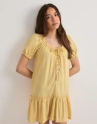 Only - Gul - Onlgoa Ss Linen Short Dress Cc Pnt