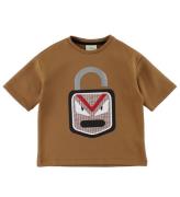 Fendi Kids T-shirt - 3/4 - Brun m. LÃ¥s