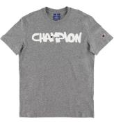 Champion Fashion T-shirt - GrÃ¥meleret m. Logo