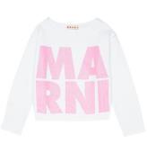 Marni Sweatshirt - Cropped - Hvid/Pink m. Glimmer