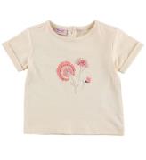 Noa Noa miniature T-shirt - Creme m. Blomster