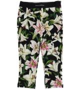 Dolce & Gabbana Leggings - Lilium - Sort m. Hvide Liljer