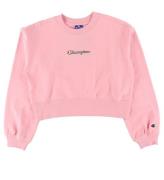 Champion Fashion Sweatshirt - Cropped - Rosa m. Logo