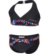 Color Kids Bikini - Sort m. Striber