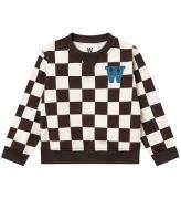 Wood Wood Sweatshirt - Rod Kids Checkered - Off-White/Black Coff