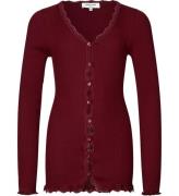 Rosemunde Cardigan - Silke/Bomuld - Cabernet m. Blonder