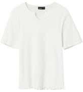 LMTD T-shirt - Rib - NlfDidaope Short Top - White Alyssum