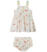 Stella McCartney Kids Kjole m. Bloomers - Hvid m. SlÃ¸jfer