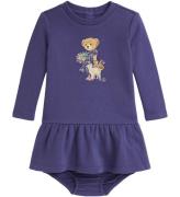 Polo Ralph Lauren Sweatkjole m. Bloomers - Lilla m. Bamse