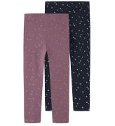 Name It Leggins - 2-pak - NmfVivian - Arctic Dusk/Dark Saphire