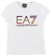 EA7 T-shirt - Hvid m. Glitter Logo