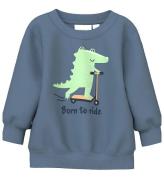 Name It Sweatshirt - NbmVonne - China Blue/Born to ride