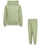 Nike Sweatsæt - Oil Green m. Hvid