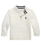 Polo Ralph Lauren Bluse m. LynlÃ¥s - Strik - Hvid