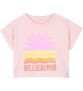 Billieblush T-shirt - Cropped - Rosa m. Print/Pailletter