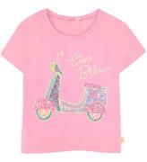 Billieblush T-shirt - Pink m. Scooter/Pailletter