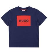 HUGO T-shirt - Medieval Blue/RÃ¸d