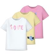 Name It T-shirt - 3 Pack - NbfVubie - Pink Frosting/Pastel Yell