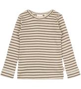 Petit Piao Bluse - Rib - Modal - Earth Brown/Dark Off White