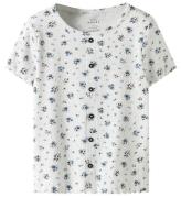 Name It T-shirt - Rib - NkfVemia - Bright White/Flowers