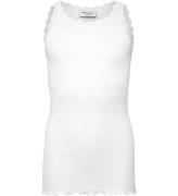 Rosemunde Top - Lang - Rib - Balta - New White m. Blonder